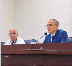 Аз рафти тақдими мукофоти давлатӣ ба директори Марказ, доктори илмҳои тиб, профессор Раҳмонзода Хуршед Ҷамшед